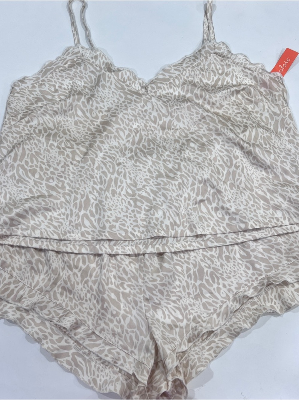 Colsie Leopard-Print Cami & Short Sleep Pajama Set, women’s size large